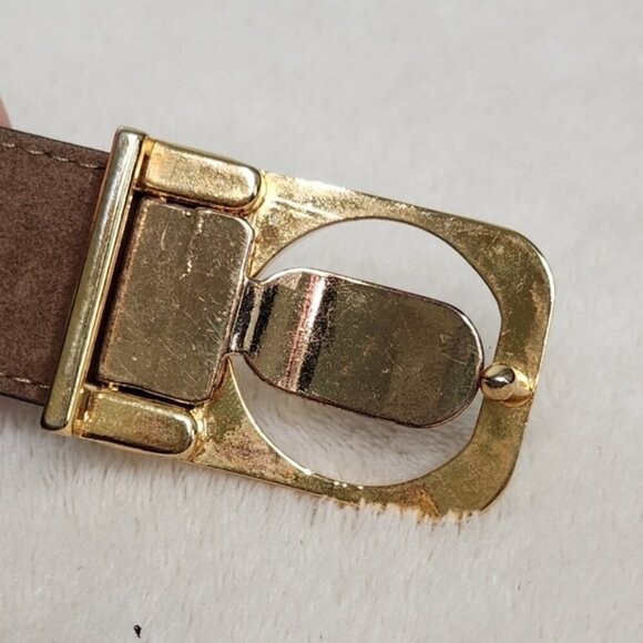 Vintage Mario Valentino Black Crocodile Skin Gold Logo Buckle Belt Size 36/90 main image 16